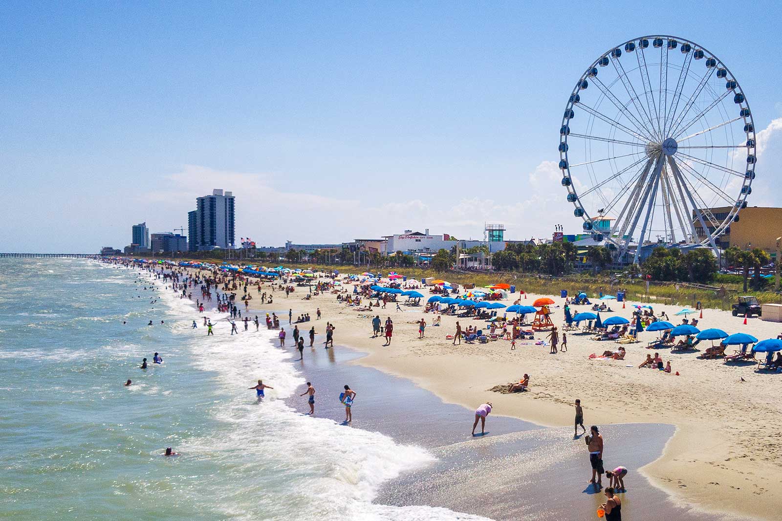 Myrtle Beach shoreline and SkyWheel