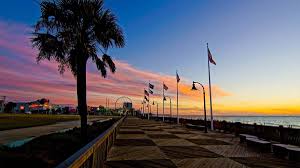 Myrtle Beach boardwalk at sunset